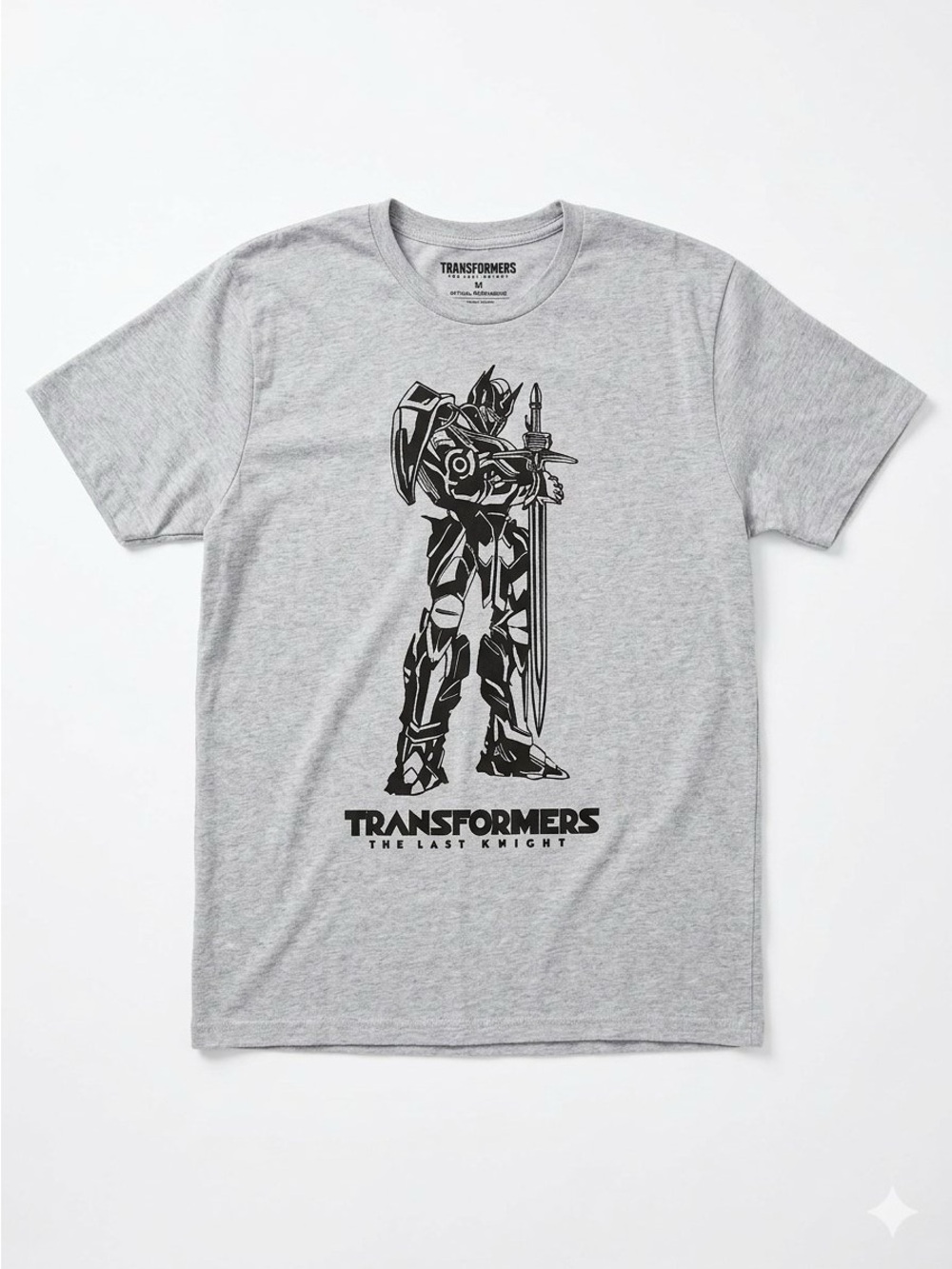 District Grey Short Sleeve Tee with Black Transformers Graphic